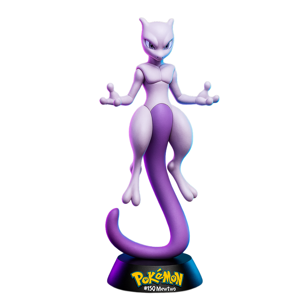Boneco Mewtwo Pokémon Action Figure – Decorativo Colecionável 3D