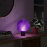 Abajur Roxo – Design Moderno com Efeito Luminoso Sofisticado