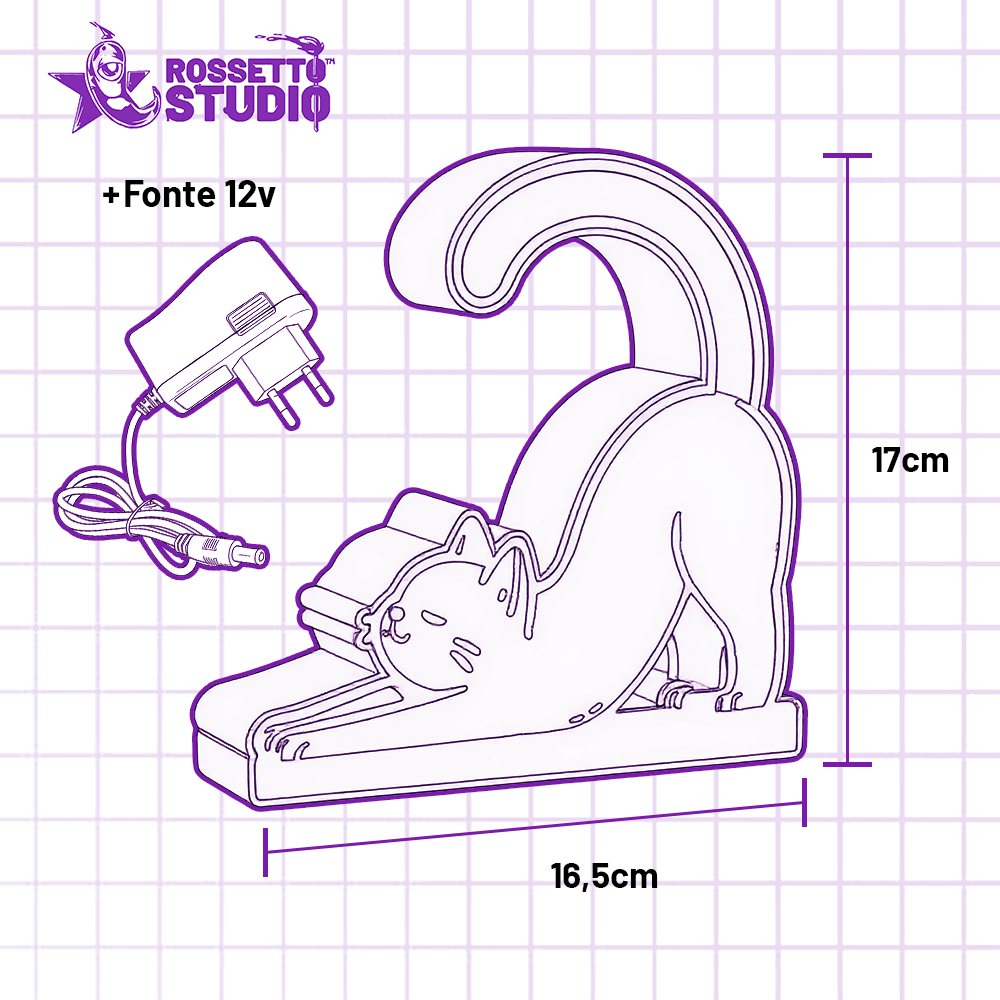 Light Box Gatinho LED – Luminária Decorativa Gato | Iluminação Criativa e Aconchegante