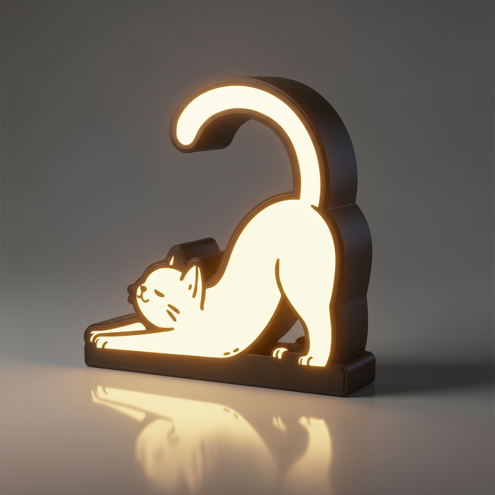 Light Box Gatinho LED – Luminária Decorativa Gato | Iluminação Criativa e Aconchegante