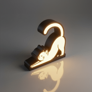 Light Box Gatinho LED – Luminária Decorativa Gato | Iluminação Criativa e Aconchegante – segunda imagem