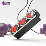 Luminária Corações Pixelados – LED 17cm com Fonte 12V, Decoração Gamer Geek