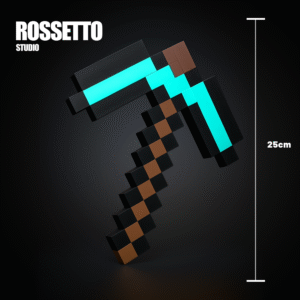 Picareta de Diamante 3D • 25cm • Decoração Gamer Estilo Pixel Art • Impressão 3D Premium – segunda imagem