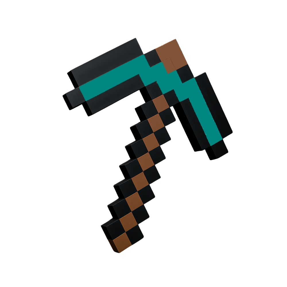 Picareta de Diamante 3D • 25cm • Decoração Gamer Estilo Pixel Art • Impressão 3D Premium