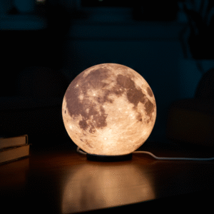 Luminária Lua Realista “Aurora Lunar” – 3D Moon Lamp | Rossetto Studio
