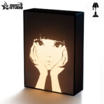 Luminária Decorativa Anime Girl – Caixa Light Box Minimalista 17cm com Fonte
