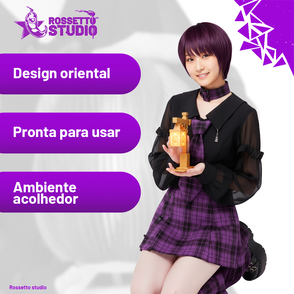 Luminária Oriental • Design Japonês • Luz LED Amarela Aconchegante • Fonte 12V Inclusa