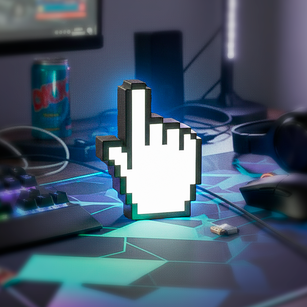 Lightbox Mão Pixel Click – Iluminação Gamer 20cm com Fonte 12V Inclusa