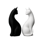 Dupla de Gatos Minimalistas | Decoração Elegante Para Ambientes Modernos