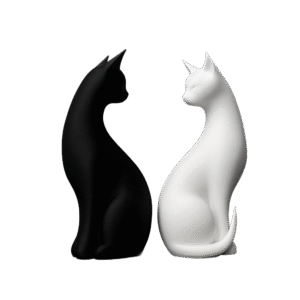Dupla de Gatos Minimalistas | Decoração Elegante Para Ambientes Modernos