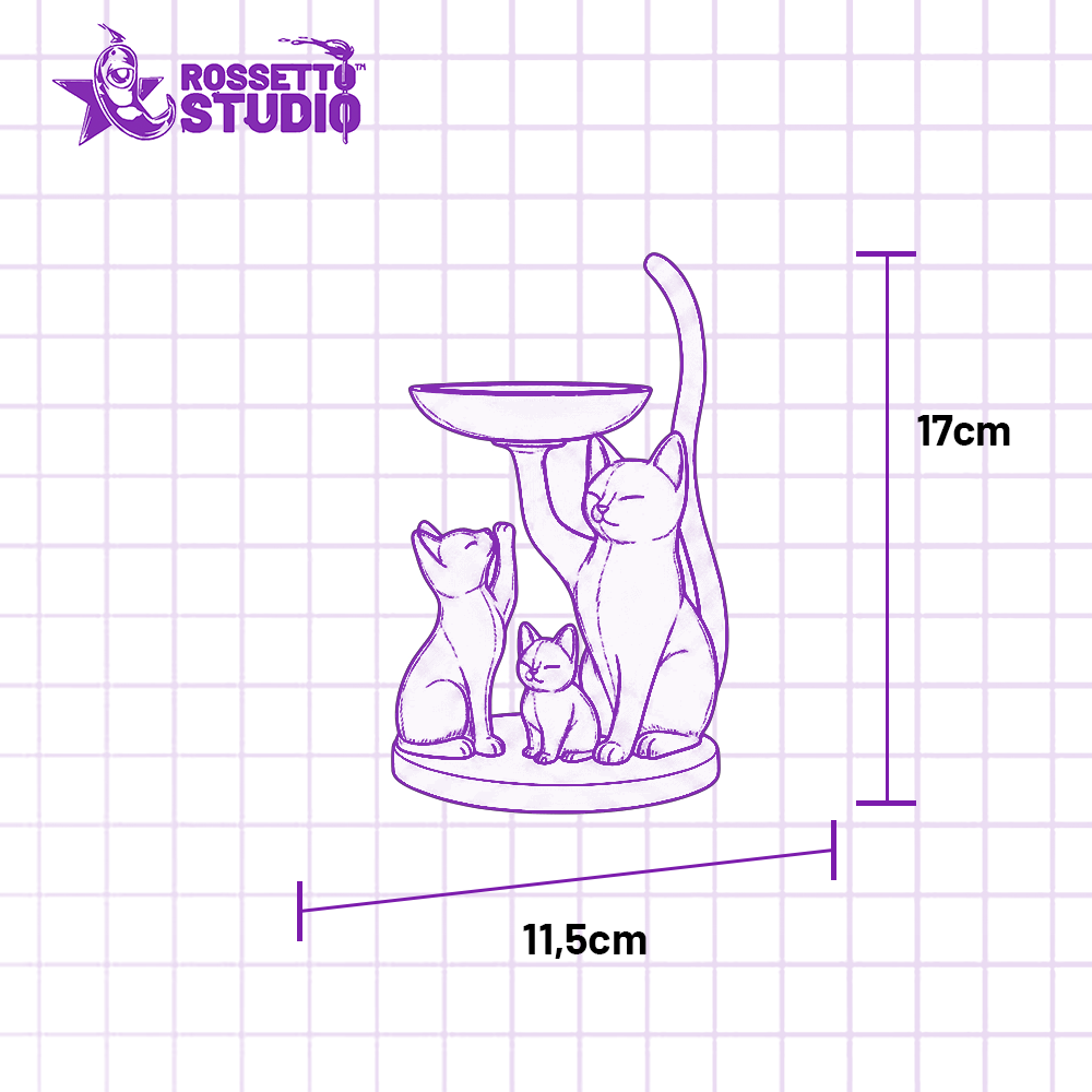 Porta-Chaves e Porta-Joias Gatos Decorativos – Organizador em Impressão 3D