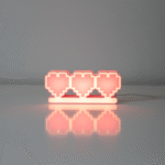 Light Box Corações Rosa 12V – Luminária Decorativa Pixel Heart