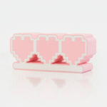 Light Box Corações Rosa 12V – Luminária Decorativa Pixel Heart