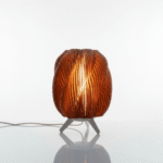 Luminária Orgânica ambar 20cm • Design Esculpido• Luz Aconchegante Decorativa • Abajur