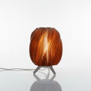 Luminária Orgânica ambar 20cm • Design Esculpido• Luz Aconchegante Decorativa • Abajur – segunda imagem