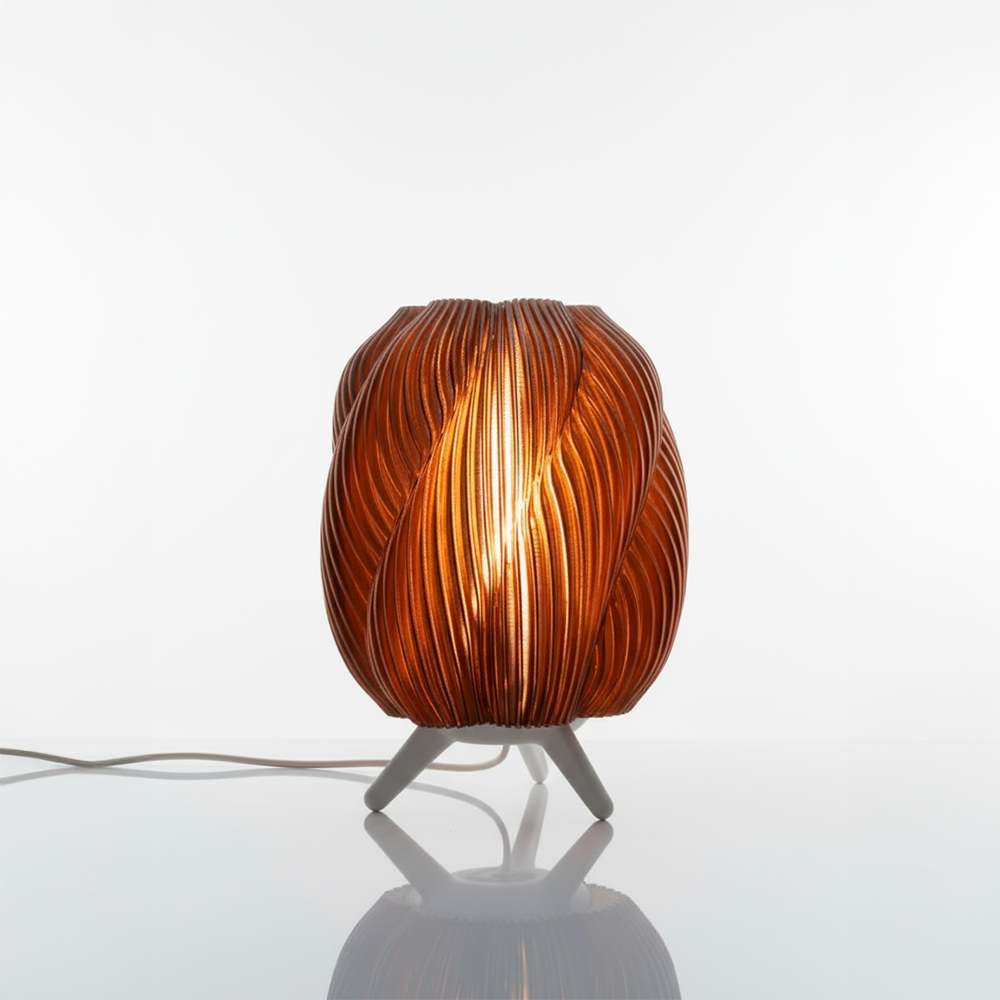 Luminária Orgânica ambar 20cm • Design Esculpido• Luz Aconchegante Decorativa • Abajur