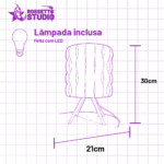 Luminária Moderna Tripé • Luz LED Inclusa • Design Decorativo Elegante – 30x21cm