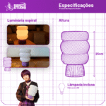 Luminária Twist Glow – Design Espiral Suave | Iluminação Quente | Rossetto Studio