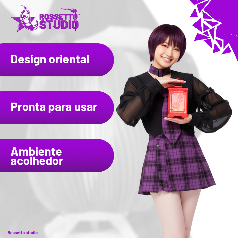 Luminária Oriental Vermelha • Design Floral Tradicional • Luz LED Quente Aconchegante • Decoração Elegante