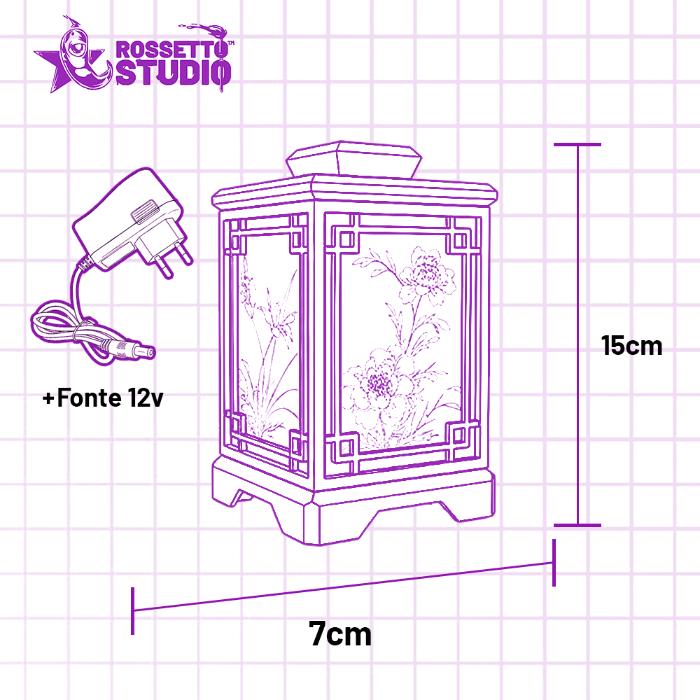 Luminária Oriental Vermelha • Design Floral Tradicional • Luz LED Quente Aconchegante • Decoração Elegante