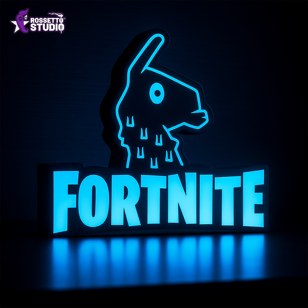 Luminária Logo Fortnite com Lhama – 15cm + Fonte 12V