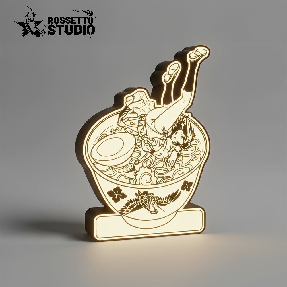 Light Box Anime Garota no Lámen – Luminária Decorativa LED | Estilo Japonês Geek