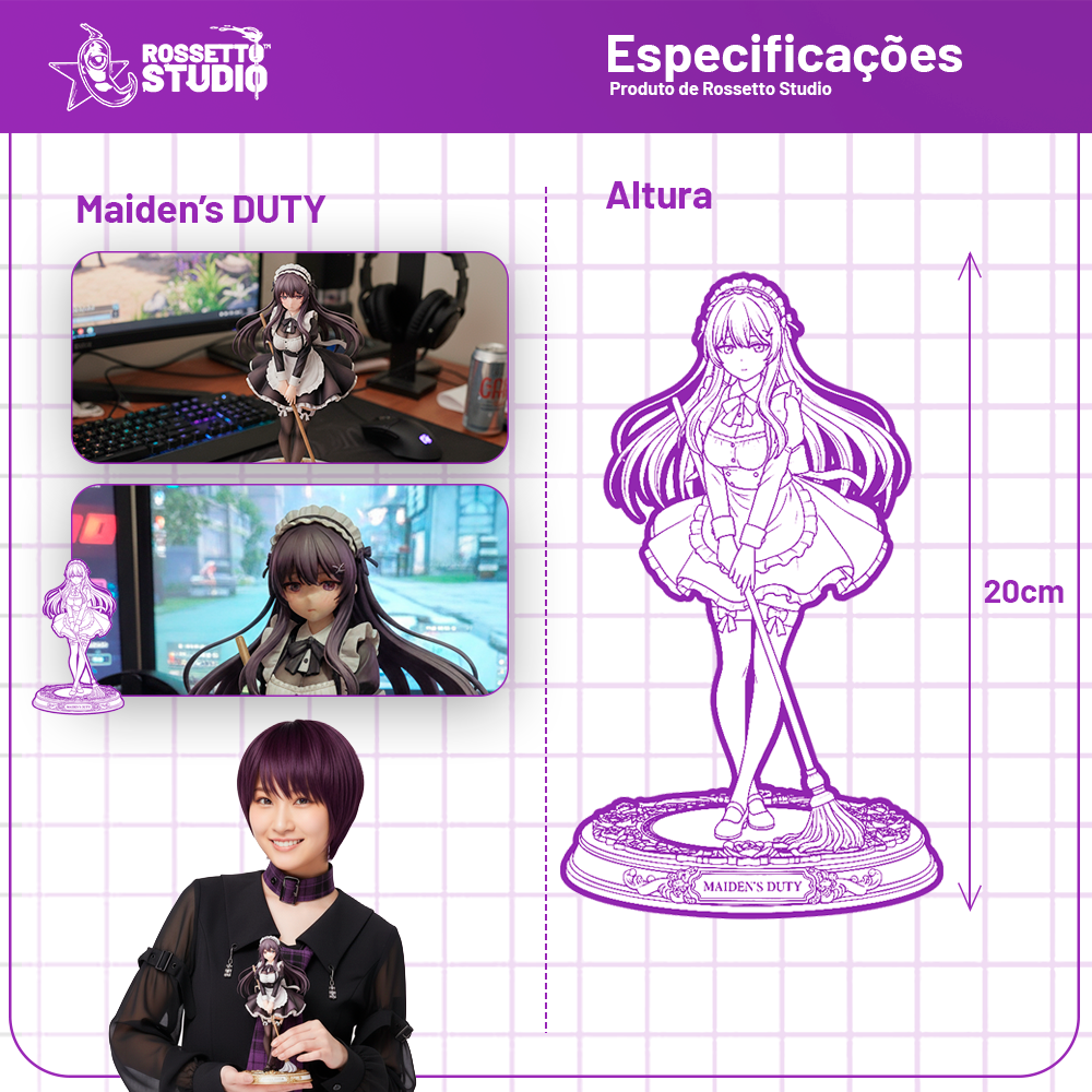 Figure Maid Misteriosa  ( Maiden’s DUTY ) 20cm • Estátua de Empregada Estilo Anime Colecionável Premium Rossetto Studio