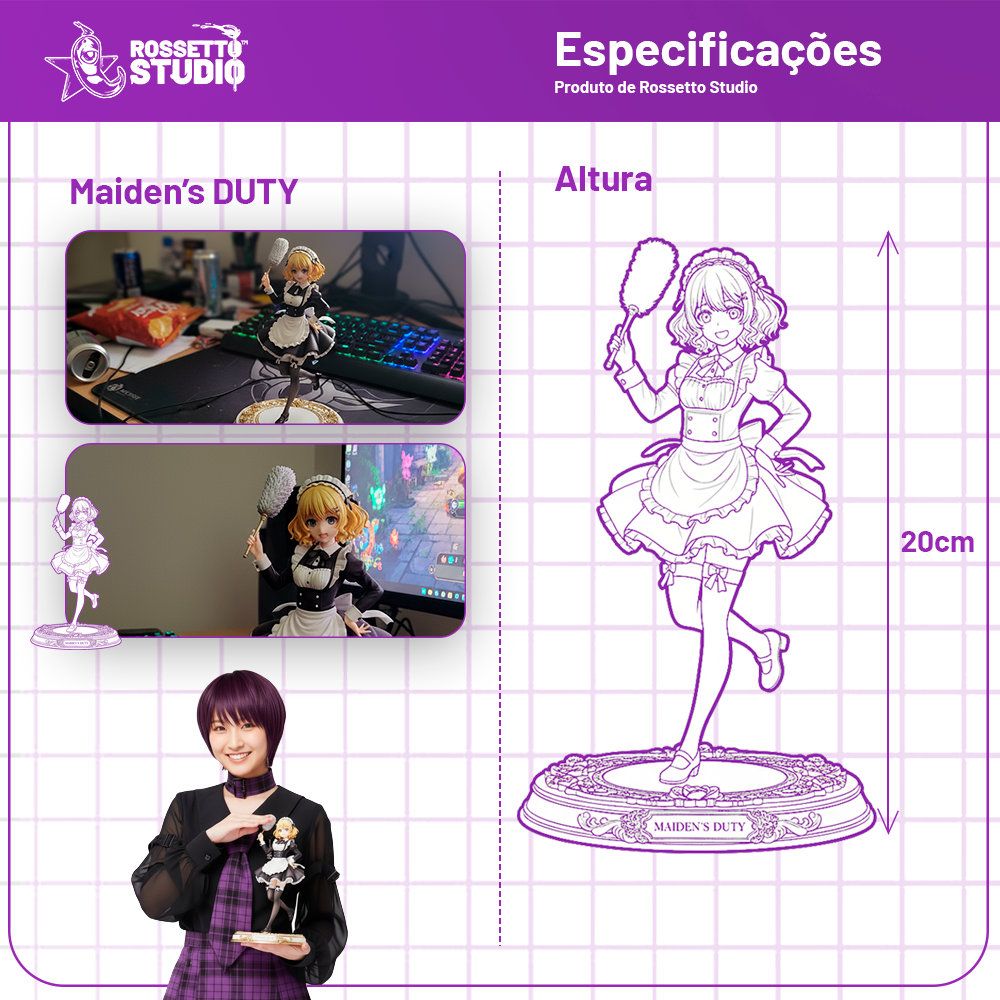 Figure Maid Elegante ( Maiden’s DUTY ) 20cm • Estátua de Empregada Estilo Anime • Colecionável Premium | Rossetto Studio