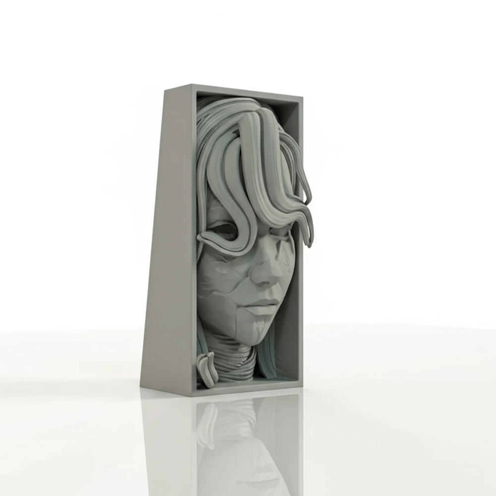 Escultura Decorativa “Silêncio Entre Livros” – Book Nook Artístico