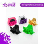 Suporte de Controle com Cristais Vermelhos 3D • Base Gamer Decorativa • 15x9cm | Rossetto Studio