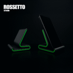 Suporte para Celular Preto com Detalhe Verde Neon | Design Moderno e Compacto