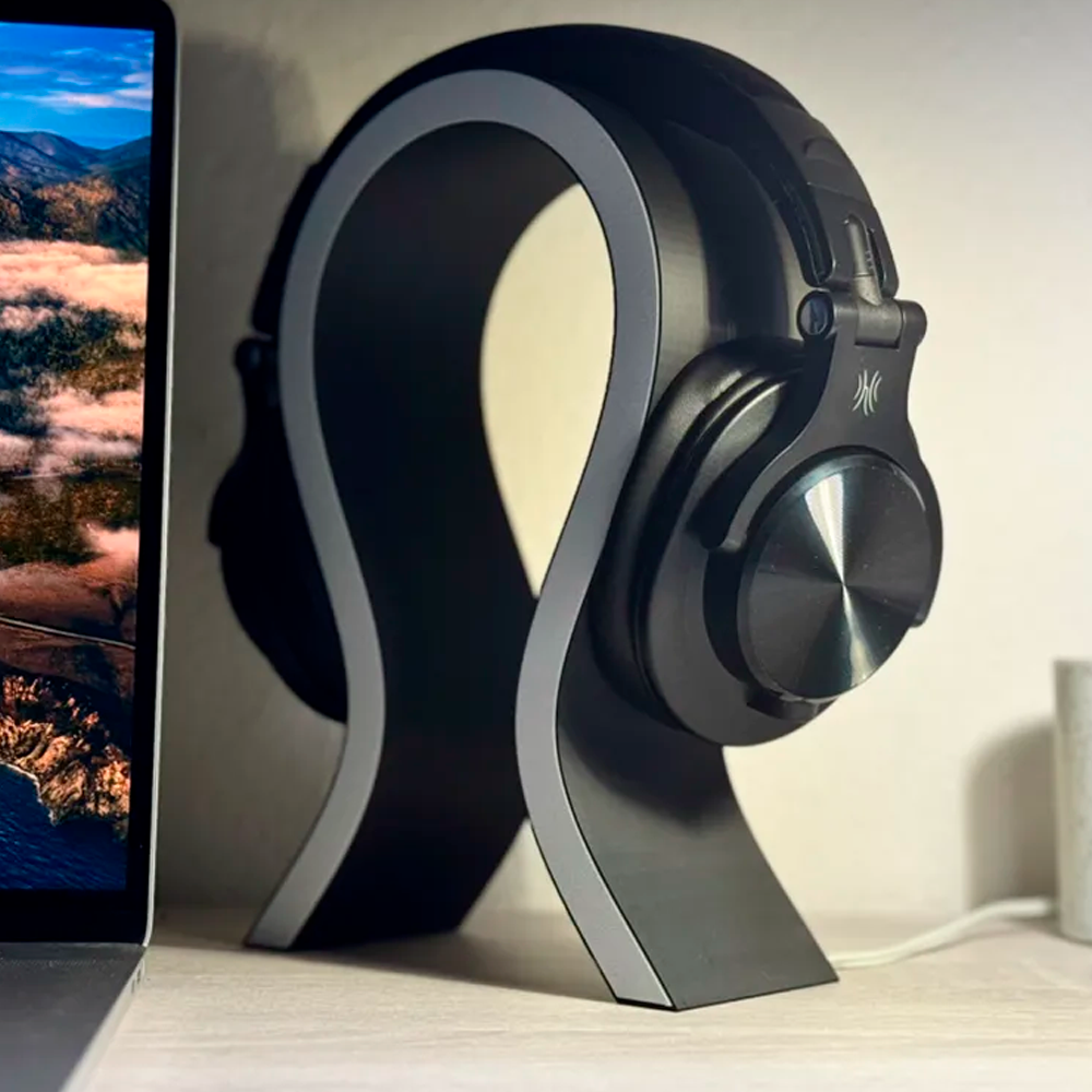 Suporte de Headset RGB “Spectra Wave” – 24cm | Controle + Iluminação Premium | Rossetto Studio