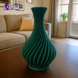 Vaso Decorativo ciano Espiral 20cm – Design Moderno