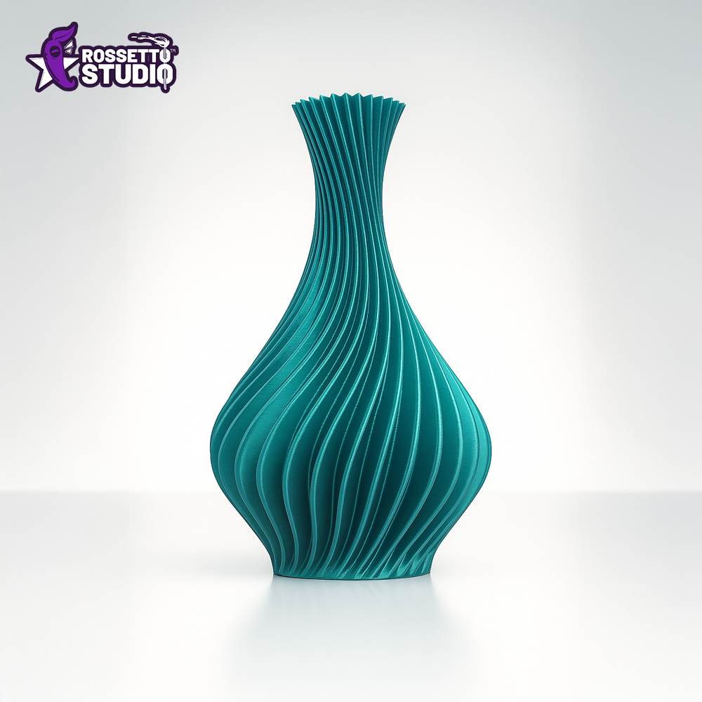 Vaso Decorativo ciano Espiral 20cm – Design Moderno